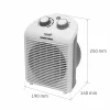 HOME FK1G teplovzdušný ventilátor, max. 2000 W, termostat, 2 stupne, 3 funkcie, bielo-sivá farba thumbnail