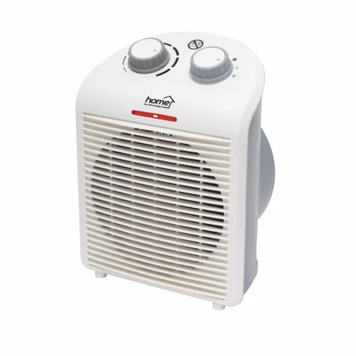 HOME FK1G teplovzdušný ventilátor, max. 2000 W, termostat, 2 stupne, 3 funkcie, bielo-sivá farba - 1