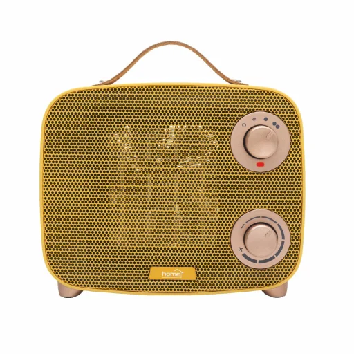 HOME FK58Y prenosný PTC keramický ohrievač, max. 1500 W, termostat, 2 stupne, 3 prevádzkové režimy, žltá farba - 2