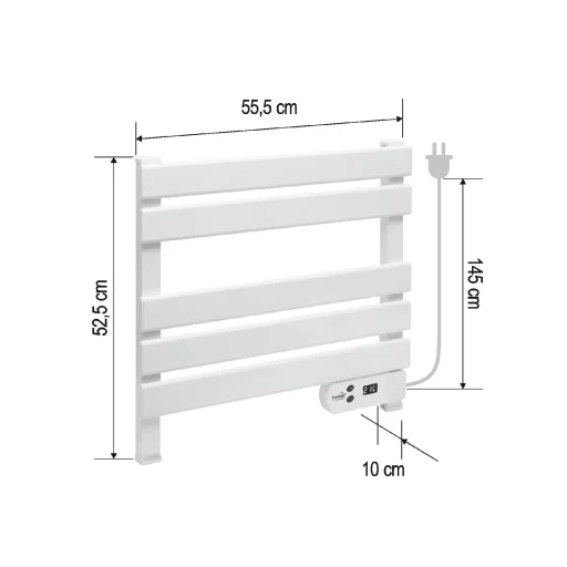 HOME FKTW150W nástenný elektrický sušič uterákov, 150 W, LED displej, IPX4, hliníkový, bielej farby. - 2