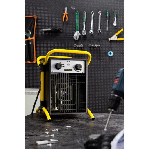 STANLEY SXJH205000E priemyselný ohrievač, max. 5000 W, 2 stupne, termostat, IPX4, kovové telo - 4