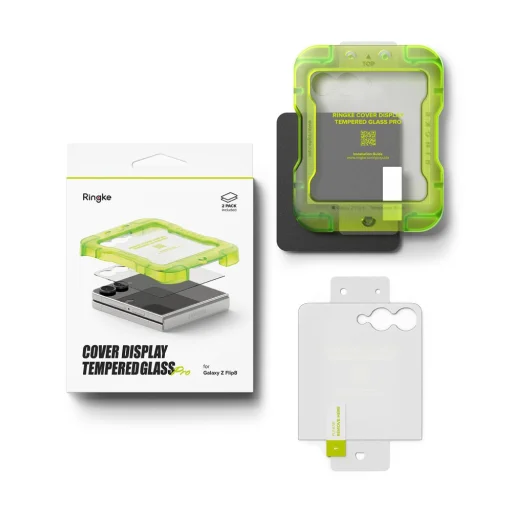 Samsung Galaxy Z Flip 8 Priehľadné Ringke Cover Display Pro tvrdené sklo na vonkajší displej, 2 ks - 7