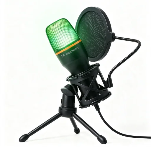Wozinsky Studio Gaming USB počítačový mikrofón s RGB stojanom - čierny - 3
