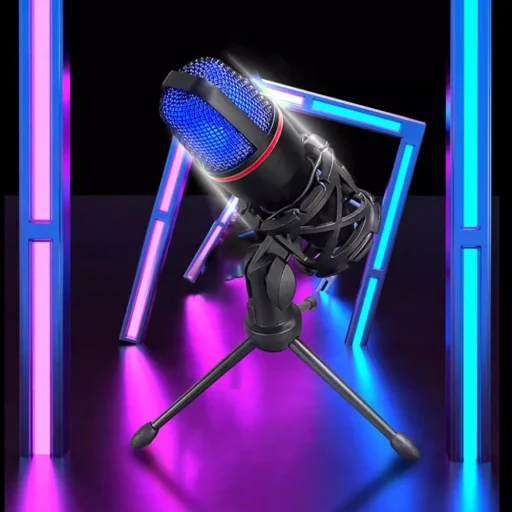 Wozinsky Studio Gaming USB počítačový mikrofón s RGB stojanom - čierny - 6