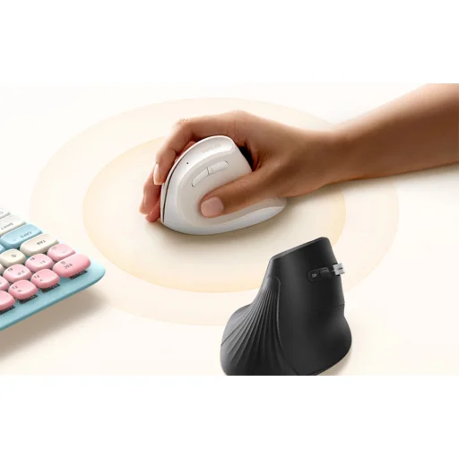 UGREEN MU008MINI bezdrôtová ergonomická vertikálna myš, biela - 11
