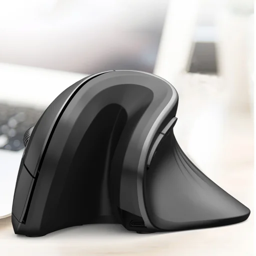 Wozinsky WWM-1076 bezdrôtová vertikálna ergonomická myš 3600 DPI, čierna - 7