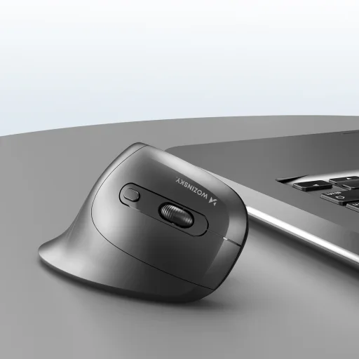Wozinsky WWM-1076 bezdrôtová vertikálna ergonomická myš 3600 DPI, čierna - 9