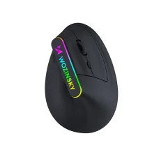 Wozinsky WMG-1164 vezeték nélküli függőleges ergonomikus gamer egér RGB háttérvilágítással, fekete