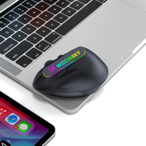Wozinsky WMG-1164 bezdrôtová vertikálna ergonomická herná myš s RGB podsvietením, čierna - 10