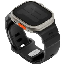 UNIQ Alton szilikon óraszíj Apple Watch 49/46/45/44 mm-hez, fekete