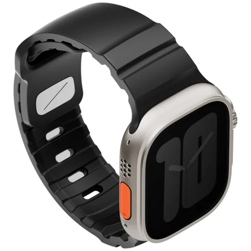 UNIQ Alton szilikon óraszíj Apple Watch 49/46/45/44 mm-hez, fekete - 2