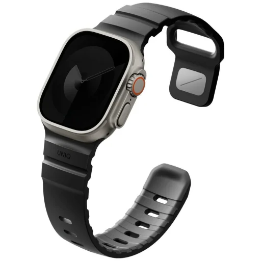 UNIQ Alton szilikon óraszíj Apple Watch 49/46/45/44 mm-hez, fekete - 4