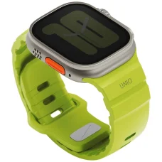UNIQ Alton szilikon szíj Apple Watch 49/46/45/44 mm-hez, limezöld