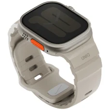 UNIQ Alton szilikon óraszíj Apple Watch 49/46/45/44 mm-hez, homokszín