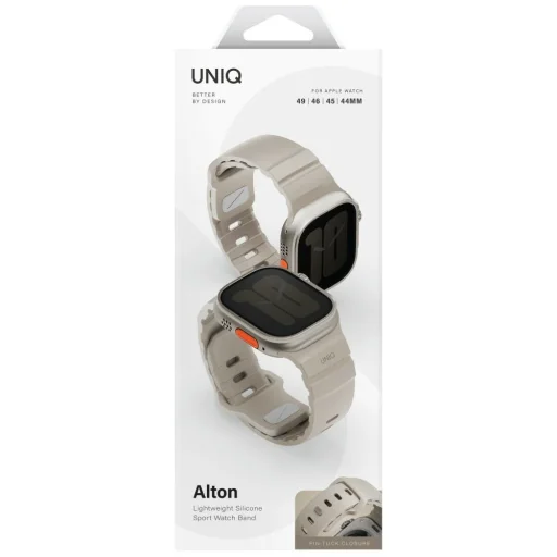 UNIQ Alton silikónový remienok pre Apple Watch 49/46/45/44 mm, pieskový - 5