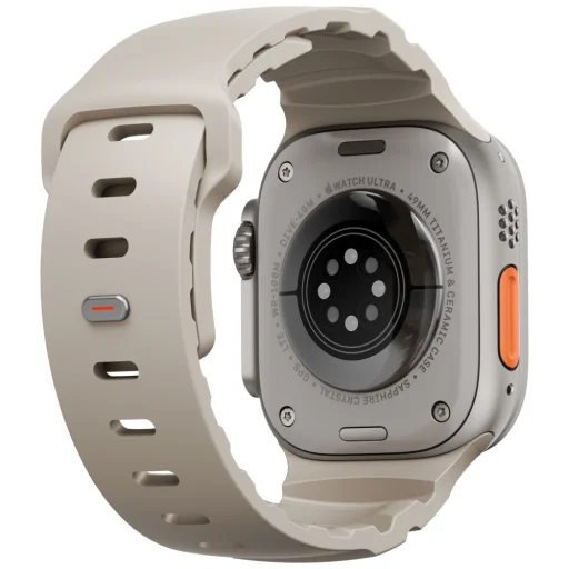 UNIQ Alton szilikon óraszíj Apple Watch 49/46/45/44 mm-hez, homokszín - 3