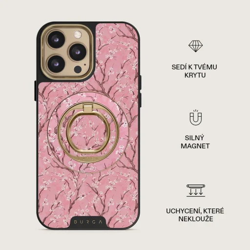 Burga magnetický držiak na prsteň, zlatý – Sakura - 2