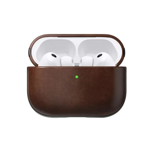 Nomad Modern kožené puzdro pre AirPods Pro 3, rustikálna hnedá (Horween) - 1