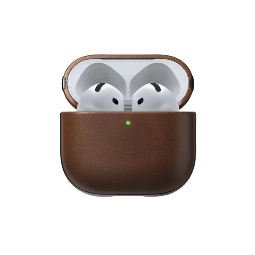 Nomad Modern Leather Case kožené puzdro, hnedé - AirPods 4 - 1