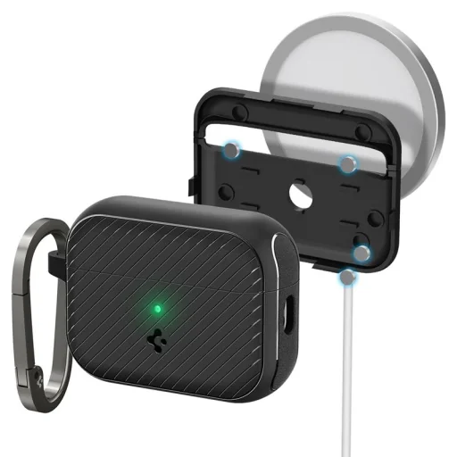 AirPods Pro 2 Spigen Mag Armor MagSafe čierne ochranné puzdro - 13