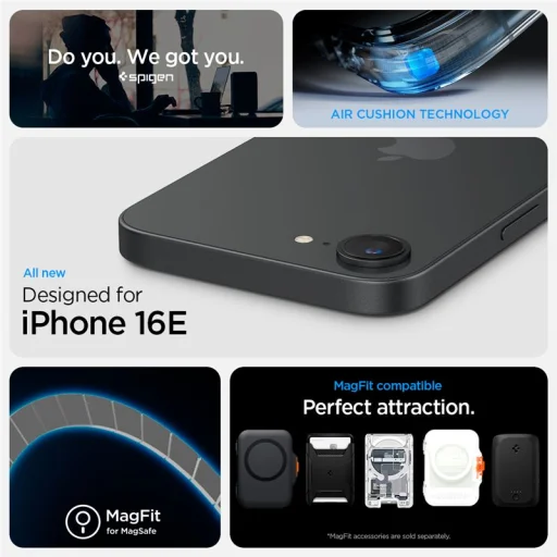 iPhone 17e/16e priehľadné biele puzdro Spigen Ultra Hybrid S MagSafe - 9