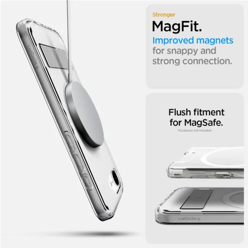 iPhone 17e/16e priehľadné biele puzdro Spigen Ultra Hybrid S MagSafe - 10