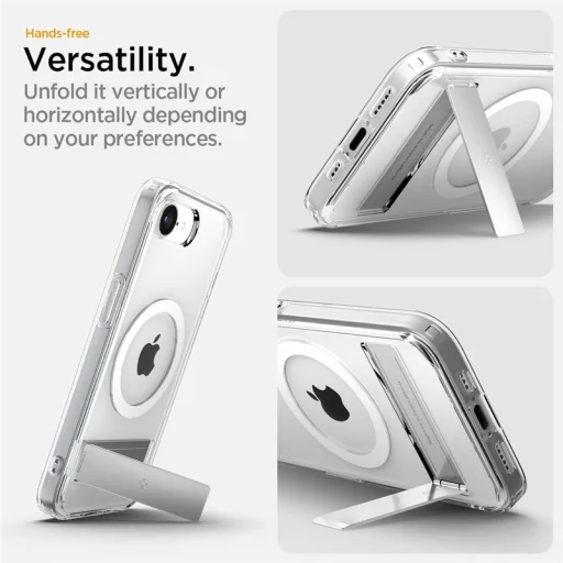 iPhone 17e/16e priehľadné biele puzdro Spigen Ultra Hybrid S MagSafe - 2