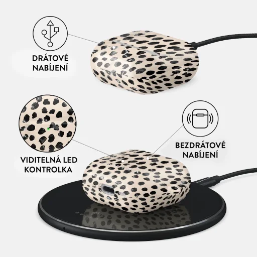 Burga puzdro na AirPods 4/5 vo farbe mandľovej bielej kávy - 3