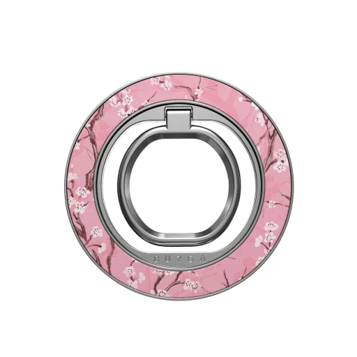 Burga magnetický prstencový držiak na telefón, strieborný – Sakura - 1