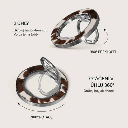 Burga magnetický prstencový držiak na telefón, strieborný – Celestial - 3
