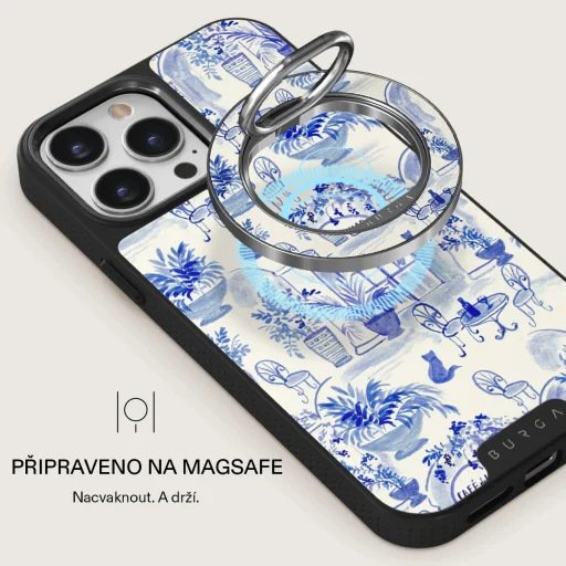 Burga magnetický prstencový držiak na telefón, strieborný – Sobremesa - 4