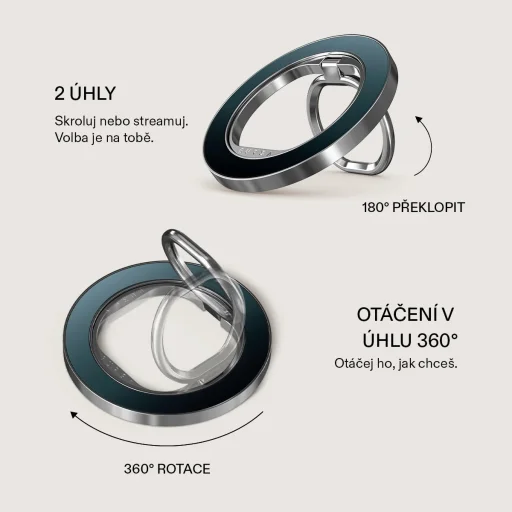 Burga magnetický prstencový držiak, strieborný – Black Hole - 3