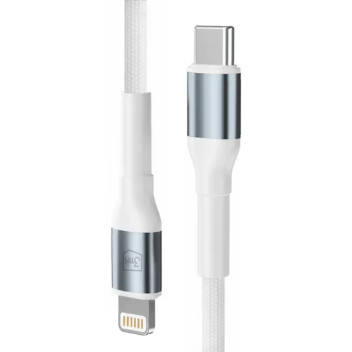 3mk Hyper Cable N-SERIES USB-C – Lightning kábel 3 m, PD 3.0, 27 W, biely - 3