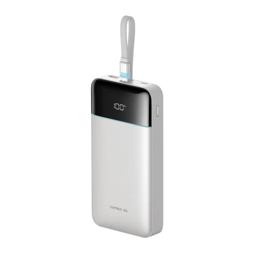 Cuktech LPB252N 25 000 mAh 120 W externá batéria so vstavaným USB-C káblom, biela powerbanka - 1
