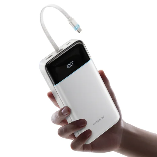Cuktech LPB252N 25 000 mAh 120 W externá batéria so vstavaným USB-C káblom, biela powerbanka - 2
