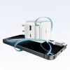Cuktech AD653W 67 W GaN sieťová nabíjačka s 2× USB-C, USB-A a výsuvným káblom USB-C – biela thumbnail