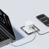 Cuktech AD653W 67 W GaN hálózati töltő 2× USB-C-vel, USB-A-val és kihúzható USB-C kábellel – fehér thumbnail