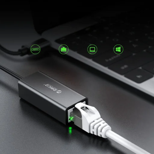 Orico XC-R45-V1 gigabitový sieťový adaptér USB-C – RJ45, čierny - 8