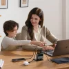 Cuktech AD1404UEU 140 W-os GaN hálózati töltő 3 db USB-C és USB-A porttal, USB-C kábellel, szürke thumbnail