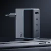 Cuktech AD1404UEU 140 W-os GaN hálózati töltő 3 db USB-C és USB-A porttal, USB-C kábellel, szürke thumbnail