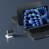 Cuktech AD1404UEU 140 W-os GaN hálózati töltő 3 db USB-C és USB-A porttal, USB-C kábellel, szürke thumbnail