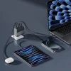 Cuktech AD1404UEU 140 W-os GaN hálózati töltő 3 db USB-C és USB-A porttal, USB-C kábellel, szürke thumbnail