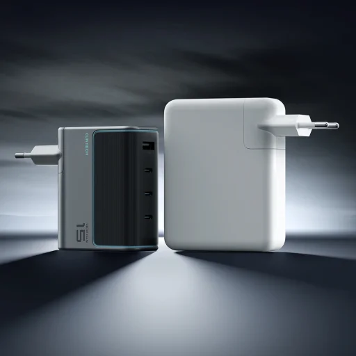 Cuktech AD1404UEU 140W GaN sieťová nabíjačka s 3 portmi USB-C a USB-A, USB-C káblom, sivá - 4
