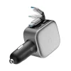 Cuktech CC903P 100 W-os autós töltő kijelzővel és 70 cm-es behúzható USB-C kábellel, szürke thumbnail