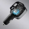 Cuktech CC903P 100 W-os autós töltő kijelzővel és 70 cm-es behúzható USB-C kábellel, szürke thumbnail