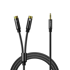 Orico AXRF 3,5 mm mini jack – 2× RCA zásuvka audio kábel, 5 m, čierny
