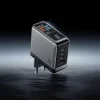 Cuktech AD1204U 120 W-os GaN hálózati töltő kijelzővel és USB-C kábellel, ezüst thumbnail