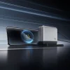 Cuktech AD1204U 120 W-os GaN hálózati töltő kijelzővel és USB-C kábellel, ezüst thumbnail