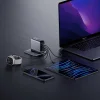 Cuktech AD1204U 120 W-os GaN hálózati töltő kijelzővel és USB-C kábellel, ezüst thumbnail