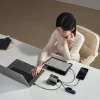 Cuktech AD1204U 120 W-os GaN hálózati töltő kijelzővel és USB-C kábellel, ezüst thumbnail